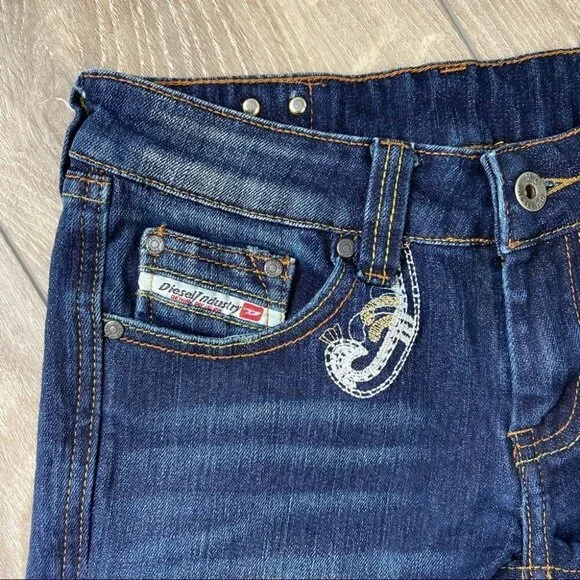 Diesel Embroidered Distressed Jean Shorts - Picture 2 of 10